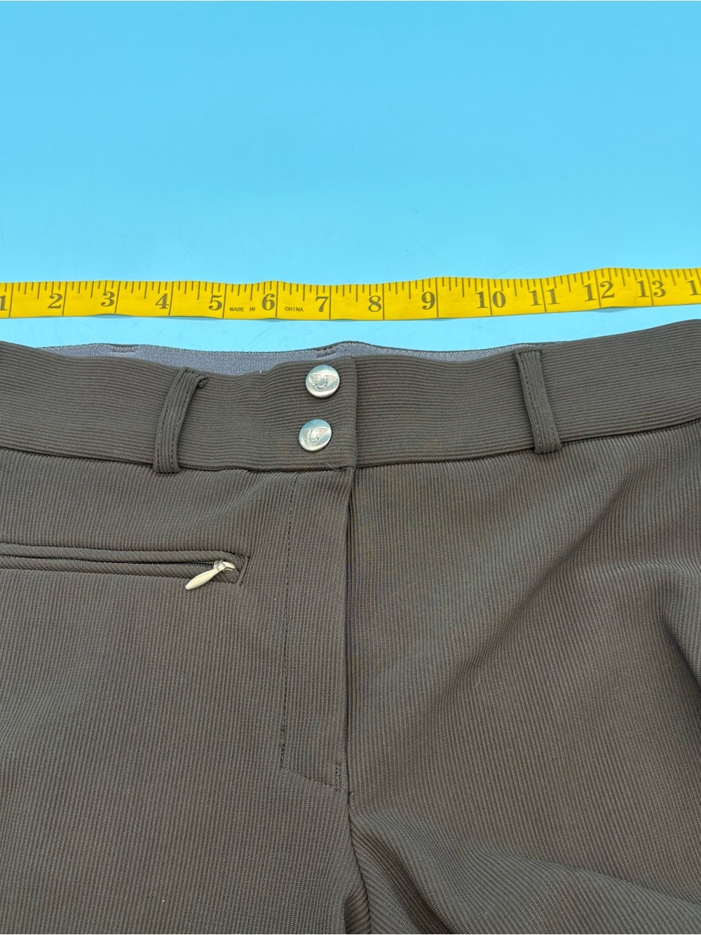 TuffRider Ladies Ribb Knee Patch Breeches, Brown Size 28 - Picture 5 of 10